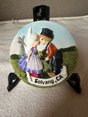 3D polyresin refrigerator magnet souvenir from Solvang, California,